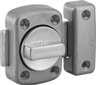 Image de Verrou à bouton Alouette pour porte intérieure, 30mm, acier, époxy argent - THIRARD