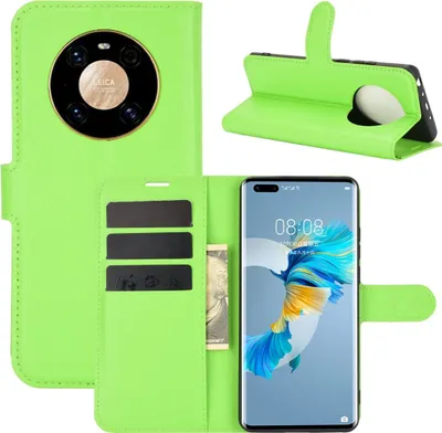 Produktbild von Schutzhülle für Huawei Mate 40 Pro Case Handy Hülle Cover Case Schutztasche Wallet, Farbe:Grün