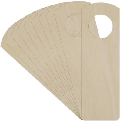 Produktbild von Creative Deco 10 x Türschild Holz | Türhänger Blanko in Größe von 15 cm x 5 cm | Holzschilder zum beschriften | Wendeschild | Perfekt als Deko Schild
