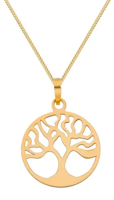 Produktbild von Gold Anhänger Lebensbaum mit Goldkette massiv 333-8 Karat Gold 38 cm