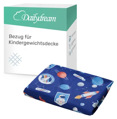 Produktbild von Gewichtsdeckenbezug für Kinder aus 100% Baumwolle, Edition "Space" - 90x120cm - Gewichtete Decke