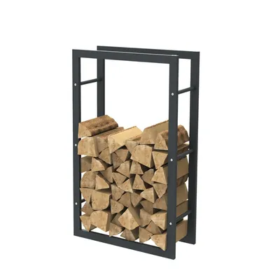 Produktbild von Bc-elec - HHWPF0018 Holzablage aus schwarzem Stahl 100*60*25CM, Rack für Brennholz, Kaminholzablage.