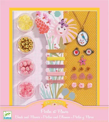 Image de Kit de bricolage de bijoux - perles et fleurs