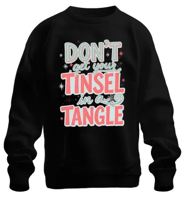 Immagine prodotto di Non fare confusione con gli orpelli, divertente frase natalizia unisex in felpa, nero, L