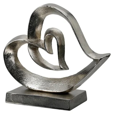 Imagen del producto de Relieve decorativo de la marca Gilde, con forma de corazón, "Heart", de aluminio, color plateado, unidad de venta: 1, longitud: 10,5 cm, anchura: 29 cm, altura: 24,5 cm. Código: 69804 4063387698044