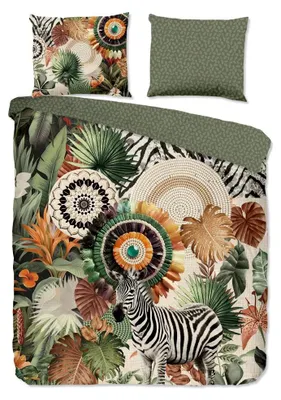 Productafbeelding van HIP Dekbedovertrek "Janay" - Groen - (240x220 cm) - 100% Katoen