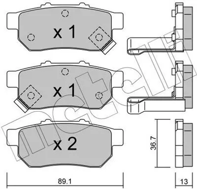Produktbild von METELLI Bremsbeläge Satz Hinten Bremsklötze für HONDA Jazz II Schrägheck (GD, GE3, GE2) 22-0176-1