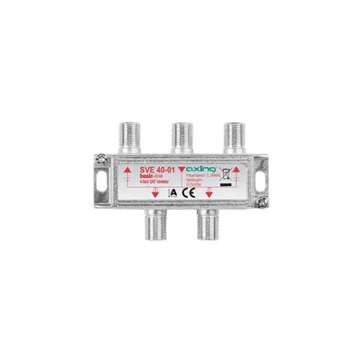Produktbild von Axing SVE04001, Kabelsplitter, 75 Ohm, 5 - 2400 MHz, Silber, 1 Stück(e), 1x F-type