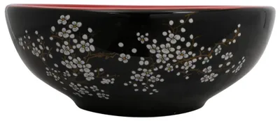 Produktbild von vidaXL Aufsatzwaschbecken Schwarz und Rot Rund Ø41x14 cm Keramik