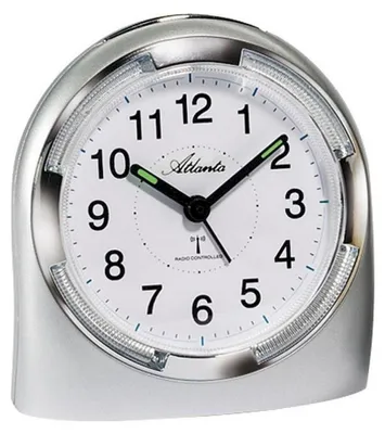 Produktbild von Atlanta 1404/19 Wecker Funk Funkwecker analog silbern mit Licht Snooze