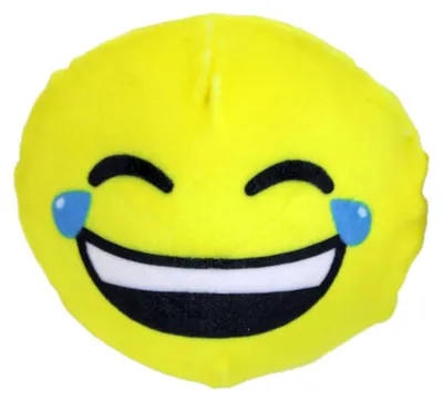 Produktbild von Tränenlachender Smiley Quetschball aus Plüsch - ca. 9 cm
