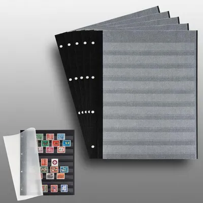 Produktbild von Prophila Collection 10 Einsteckseiten auf 5 Blättern, 9zeilig schwarzer Karton und je 2 Pergamin-Zwischenblättern pro Blatt