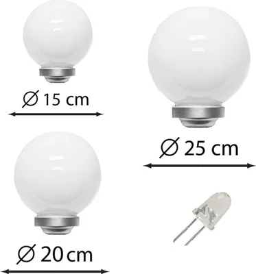 Produktbild von Dalux® Solar-Kugel-Dekoleuchte OLA Garten 3er Set : 15cm + 20cm + 25cm