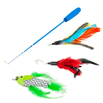 Immagine prodotto di Akinu Canna da pesca con gioco di piume per gatti set II