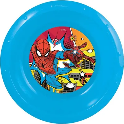 Produktbild von Tataway Marvel Blaue Schüssel für Kinder aus Kunststoff Spiderman, stoßfest und wiederverwendbar