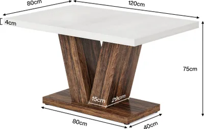 Immagine prodotto di Tavolo da pranzo per 4 persone Tribesigns, tavolo da pranzo da cucina bianco con base robusta, tavolo da pranzo in legno da cascina per casa, sala da pranzo, cameretta