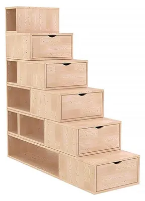 Produktbild von Treppenregal 150 cm - Naturlack