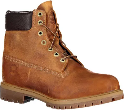 A single brown Timberland boot is shown against a white background.