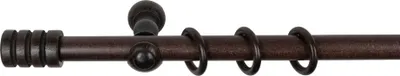 Produktbild von SN Deco - Stilgarnitur Gardinenstange Vorhangstange Pisa, Holz, Klassikträger offen, 28 mm, 1-Lauf, Komplettset mit Ringen, Farbe Wenge, 120 cm
