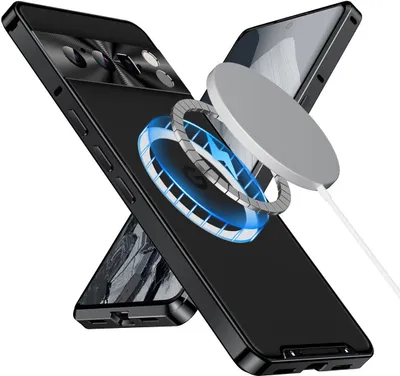 Immagine prodotto di Custodia in metallo per Google Pixel 8 Pro traslucido opaco con bobina magnetica e protezione della fotocamera nero