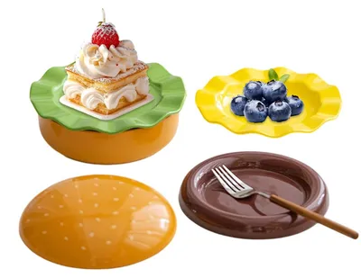 Imagen del producto de Juego de 4 piezas de vajilla de cerámica para microondas