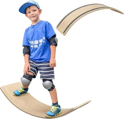 Imagen del producto de Tabla de equilibrio para niños, de madera, para edades de 3 a 8 años, color natural