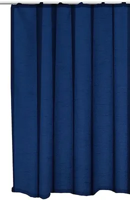 Produktbild von Vorhang blau Kräuselband 140x145 cm Seidenglanz halbtransparent Dekoschal Gardine