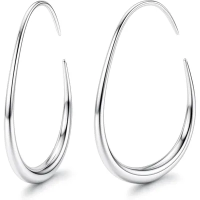 Produktbild von Creolen Edelstahl Damen 18K Gold/Weißgold/Roségold Oval Hypoallergen 25-40mm