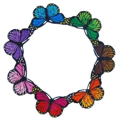 Produktbild von 7er Set Schmetterling Bügelbild Aufnäher Aufbügler Miniblings Morphofalter Bunt