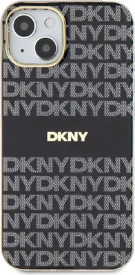 Produktbild von DKNY, MagSafe Schutzhülle Repeat Pattern Tonal Stripe f. Apple iPhone 13, Schwarz