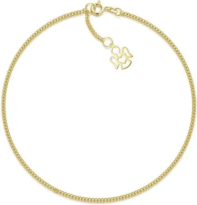 Produktbild von SILBERKETTEN STORE Fußkette Panzer 1,7mm mit Engelanhänger - echt 585 Gold, Länge wählbar - 27cm