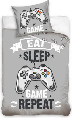 Produktbild von Bettwäsche Gamer 135x200 + 80x80 cm, 100 % Baumwolle