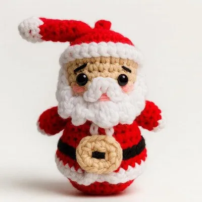 Produktbild von Famanu Häkel-Kunstwerk Weihnachtsmann - Handgefertigte Weihnachtsbaumdekoration