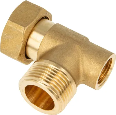 Produktbild von tecuro Eckverschraubung Überwurfmutter 1 Zoll (flachdichtend) x 1 Zoll AG x 1/2 Zoll IG, reduziert - Messing-blank CW617N