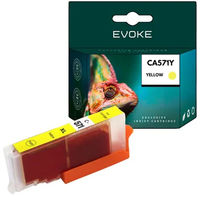 Produktbild von Evoke kompatible Tinte für Canon CLI-571XL CLI571XL 0334C001 CLI571YXL CLI571Y Gelb 12 ml 760 Seiten PIXMA MG5750 5751 5752 5753 6850 6851 6852 6853 7750 7751 7752 7753; TS5050 5051 5053 5055 6050 6051 6052 8050 8051 8052 8053 9050 9055