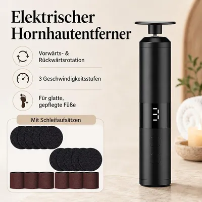 Produktbild von Hornhautentferner elektrisch 3 Stufen – Kabellos, leise, wiederaufladbar | Fußpflege & Pediküre für Zuhause & Reise