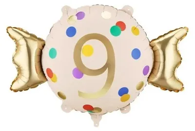 Image de Ballon en aluminium « Bonbon » 9, 61 x 37 cm - PartyDeco