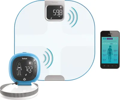 Produktbild von Tefal Body Partner YD3094S1: Vernetzte Personenwaage für Gesundheit und Fitness