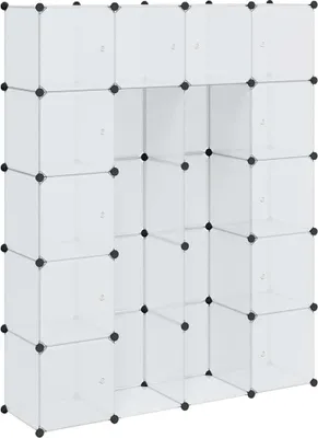 Produktbild von vidaXL Modularer Schrank mit 14 Fächern Weiß 37x146x180,5 cm