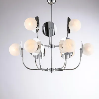 Imagen del producto de Lámpara de techo contemporánea Selene, cromada, con 9 bombillas E14