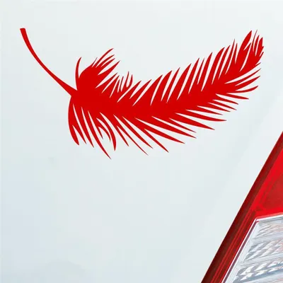 Produktbild von Auto Aufkleber Feder Federn Tuning Deko Vintage 10x5,5 cm Rot Sticker Heckscheibenaufkleber
