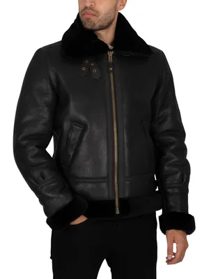 Produktbild von Schott Sherpa-Lederjacke, Schwarz M