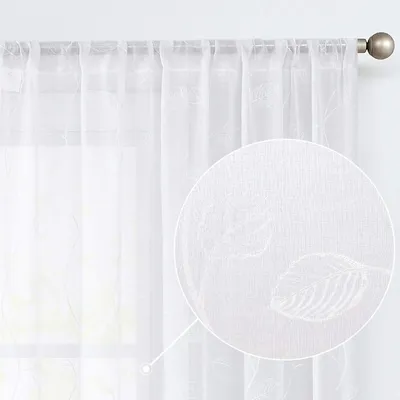 Immagine prodotto di Set di 2 tende da finestra in voile, con passanti, ideali per soggiorno e camera da letto