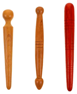 Produktbild von Set aus 3 Holzmassagestäbchen 4,72 Zoll für Reflexzonen- und Fußmassage