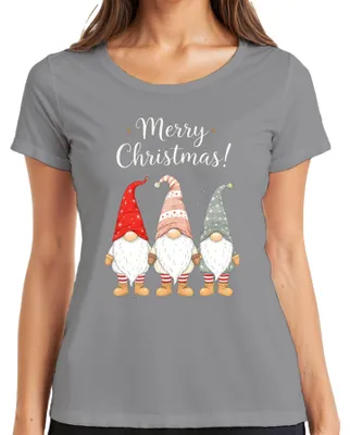 Produktbild von Merry Christmas! Weihnachtswichtel Gnome niedlich Weihnachten Damen T-Shirt, Grau, L
