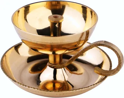 Productafbeelding van Olielamp, traditionele messing diepe diya met sokkel, Diwali-Pooja-lamp, Akhand-Diya (1)