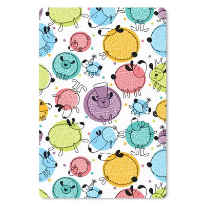 Produktbild von MuchoWow® Mauspad Mousepad Schafe - Punkte - Muster 18x27 cm - Mousepads - Maus Mat - Pad - Mausunterlage