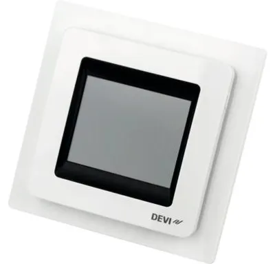 Produktbild von DEVI DEVIreg Touch polarweiß 140F1071 UP Uhren-Thermostat 16A, 230V mit Rahmen