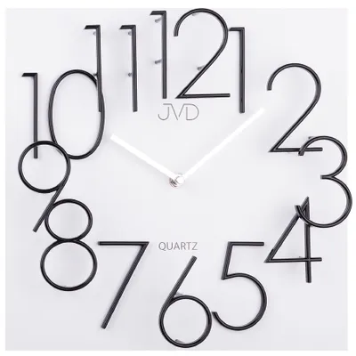 Produktbild von JVD HB24.3 Wanduhr Quarz analog weiß viereckig modern