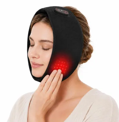 Produktbild von Gesichtswärmekissen mit Rotlicht, 3 Stufen & Timer, 5000mAh Akku, kabellos – Kiefer Massagegerät & TMJ Relief bei Migräne & Zähneknirschen